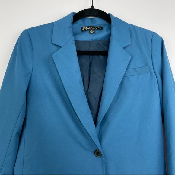 Elizabeth & James teal blue single breasted blazer women's size 0 - Picture 2 of 12